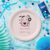 かわいいピンクのハロウィーン幽霊誕生日パーティー ペーパープレート (パーティー)