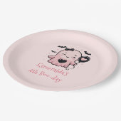 かわいいピンクのハロウィーン幽霊誕生日パーティー ペーパープレート (アングル)