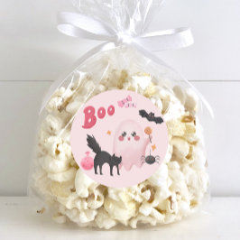 かわいいピンクのハロウィーン誕生日パーティー ラウンドシール