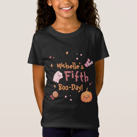 かわいいピンクのハロウィーン誕生日パーティー Tシャツ (正面)