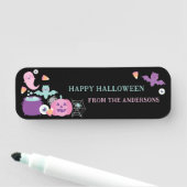かわいいピンクのハロウィーン、幽霊、こうもり、スパイダーズトート 名札 (インサイチュ)