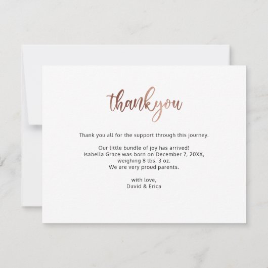 かわいいピンクのハローフォトベビー発表 案内状 (裏面)