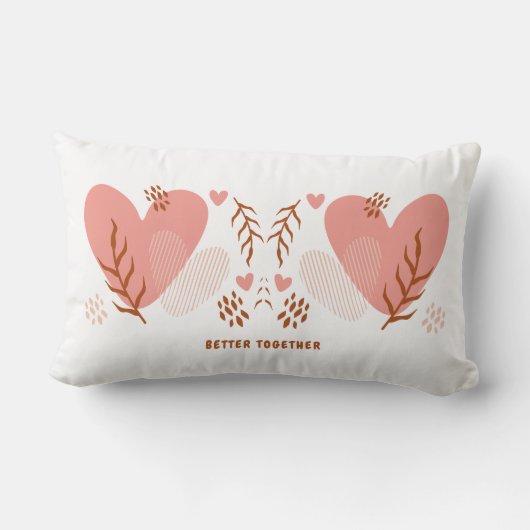 かわいいピンクのハートが一緒にバレンタインデー ランバークッション (裏面)