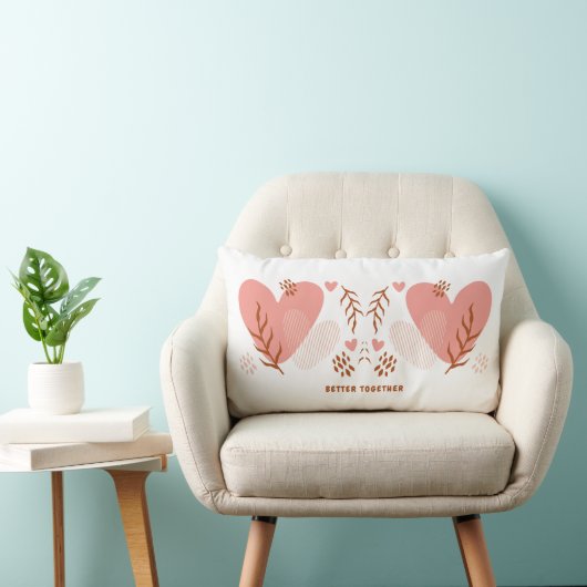 かわいいピンクのハートが一緒にバレンタインデー ランバークッション (椅子)