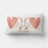 かわいいピンクのハートが一緒にバレンタインデー ランバークッション (正面)