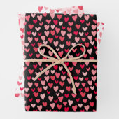 かわいいピンクのハートでバレンタインのパターンが大好き ラッピングペーパーシート (インサイチュ)