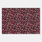 かわいいピンクのハートでバレンタインのパターンが大好き ラッピングペーパーシート (正面)