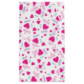 かわいいピンクのハートと愛 – ロマンチックなパターン スモールペーパーバッグ (裏面)