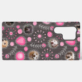 かわいいピンクのハートと花のドッグママ フォトコラージュ SAMSUNG GALAXYケース (裏面横)