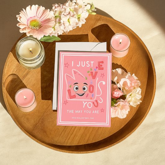 かわいいピンクのハートの愛のウサギ バレンタインデーのカード ノートカード