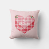 かわいいピンクのハートジンガムカスタムフォトクリスマス クッション (正面)