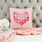 かわいいピンクのハートジンガムカスタムフォトクリスマス クッション