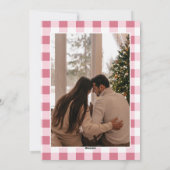 かわいいピンクのハートジンガムカスタムフォトクリスマス シーズンカード (裏面)
