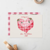 かわいいピンクのハートジンガムカスタムフォトクリスマス ノートカード (正面/裏面インサイチュ)