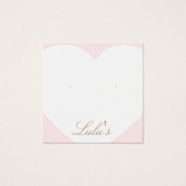 かわいいピンクのハートスタッドイヤリングディスプレイ