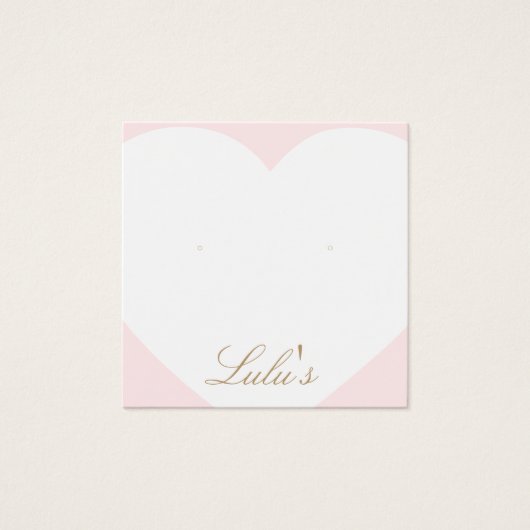 かわいいピンクのハートスタッドイヤリングディスプレイ (正面)