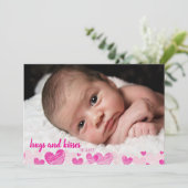 かわいいピンクのハートバレンタインデーの写真カード シーズンカード (スタンド正面)