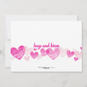 かわいいピンクのハートバレンタインデーの写真カード シーズンカード (裏面)