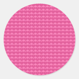 かわいいピンクのハートパターン ラウンドシール