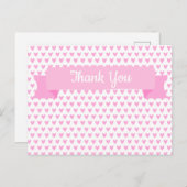 かわいいピンクのハートパターン |赤ちゃんシャワーありがとう ポストカード (正面/裏面)