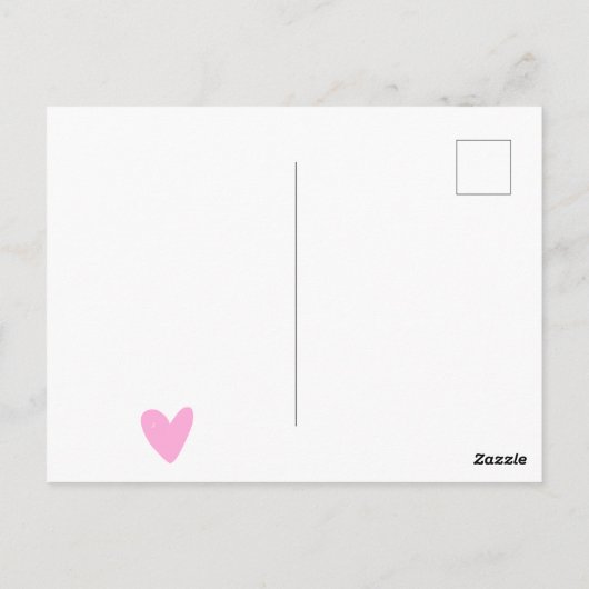 かわいいピンクのハートパターン |赤ちゃんシャワーありがとう ポストカード (裏面)