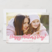 かわいいピンクのハートフォトマザーズの日 カード (正面)