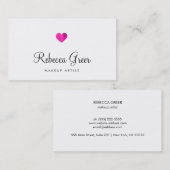 かわいいピンクのハートモダン美しいコンサルタント 名刺 (正面/裏面)