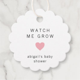 かわいいピンクのハートモダン赤ちゃんシャワー フェイバータグ