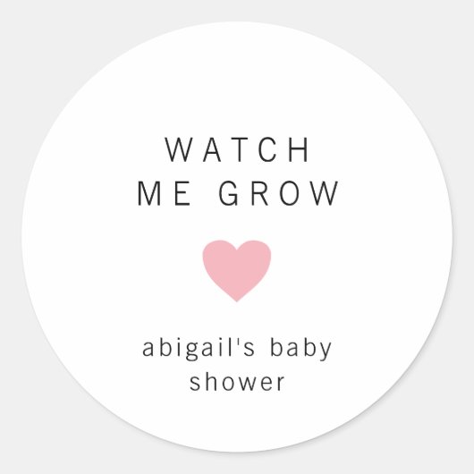 かわいいピンクのハートモダン赤ちゃんシャワー ラウンドシール (正面)
