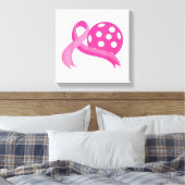 かわいいピンクのハートリボンピックボール乳癌Aw キャンバスプリント (インサイチュ (寝室))