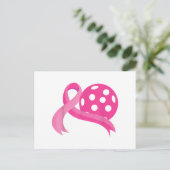 かわいいピンクのハートリボンピックボール乳癌Aw シーズンポストカード