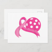 かわいいピンクのハートリボンピックボール乳癌Aw シーズンポストカード