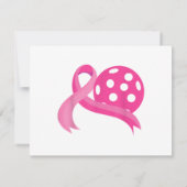 かわいいピンクのハートリボンピックボール乳癌Aw 出欠カード (裏面)