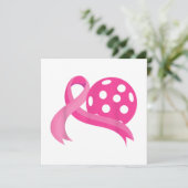 かわいいピンクのハートリボンピックボール乳癌Aw 招待状 (スタンド正面)