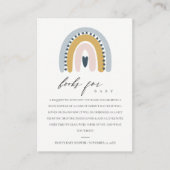 かわいいピンクのハートレインボーブックリクエスト赤ちゃんシャワー エンクロージャーカード (正面)