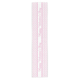 かわいいピンクのハートロマンチックなパターン ショートテーブルランナー