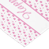 かわいいピンクのハートロマンチックなパターン ショートテーブルランナー (コーナー)