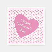 かわいいピンクのハートロマンチックなパターン スタンダードカクテルナプキン (正面)