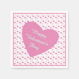 かわいいピンクのハートロマンチックなパターン スタンダードカクテルナプキン