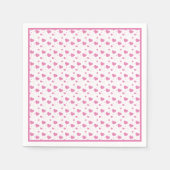 かわいいピンクのハートロマンチックなパターン スタンダードカクテルナプキン (正面)