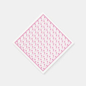 かわいいピンクのハートロマンチックなパターン スタンダードカクテルナプキン (角)