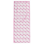 かわいいピンクのハートロマンチックなパターン ワインギフトバッグ (裏面)