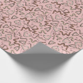 かわいいピンクのハートワームの願い子供の誕生日 ラッピングペーパー (角)