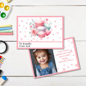 かわいいピンクのハート写真教室バレンタインデー カード