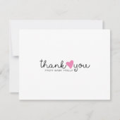 かわいいピンクのハート女の子の赤ちゃんシャワーありがとう サンキューカード (正面)