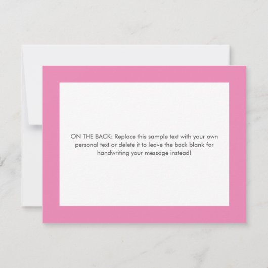 かわいいピンクのハート女の子の赤ちゃんシャワーありがとう サンキューカード (裏面)