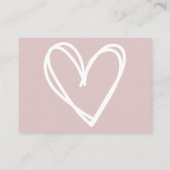 かわいいピンクのハート女の子の赤ちゃんシャワーおむつラッフル エンクロージャーカード (裏面)