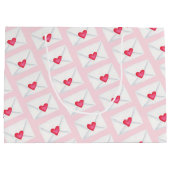 かわいいピンクのハート封筒バレンタインデー ラージペーパーバッグ (裏面)