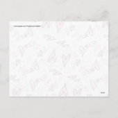 かわいいピンクのハート愛バレンタインデーのデザイン シーズンポストカード (裏面)