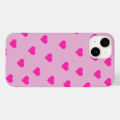 かわいいピンクのハート柄のスマホケース Case-Mate iPhoneケース (裏面 (横))